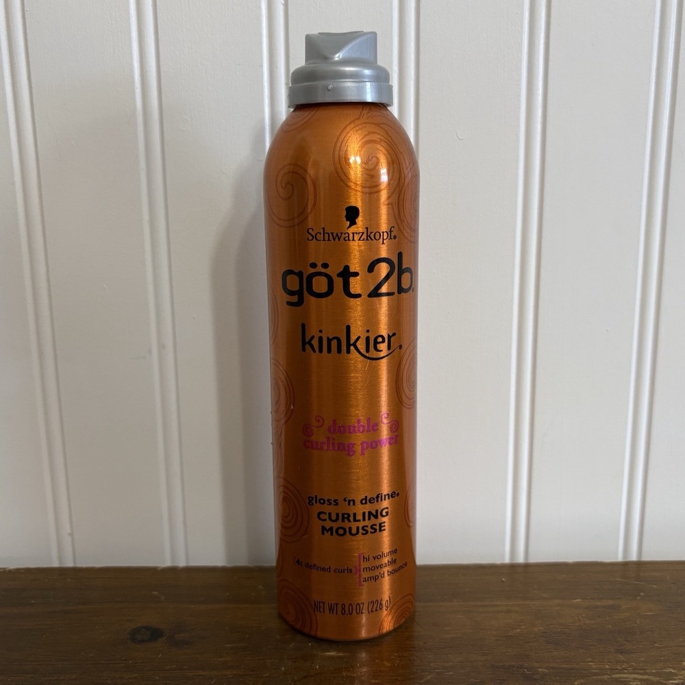 Schwarzkopf got2b Kinkier Gloss n Define Double Curling Mousse 8 oz Rare! Opened